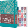 Legend Hourly Schedule Planner – Undated A5 Daily Organizer, Viridian Green