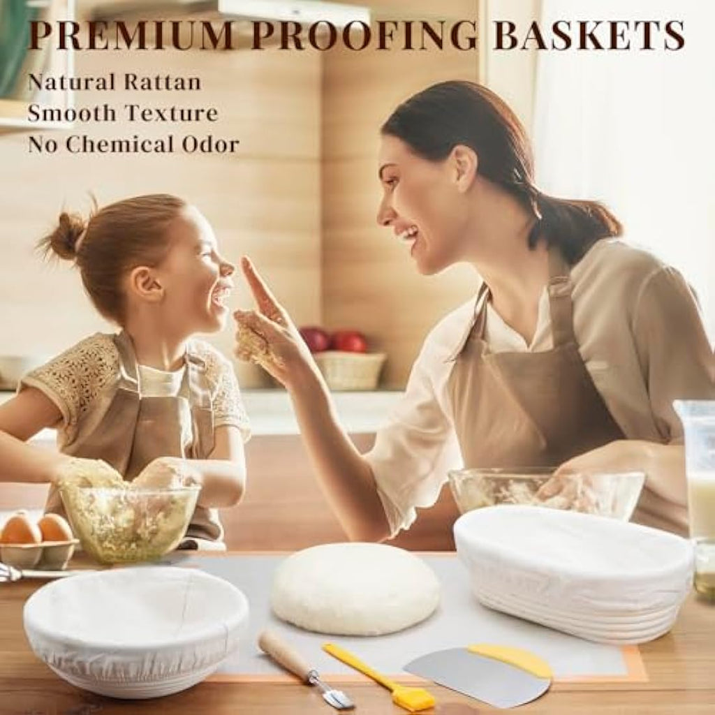 Sourdough Starter Kit | 9" & 10" Rattan Proofing Baskets