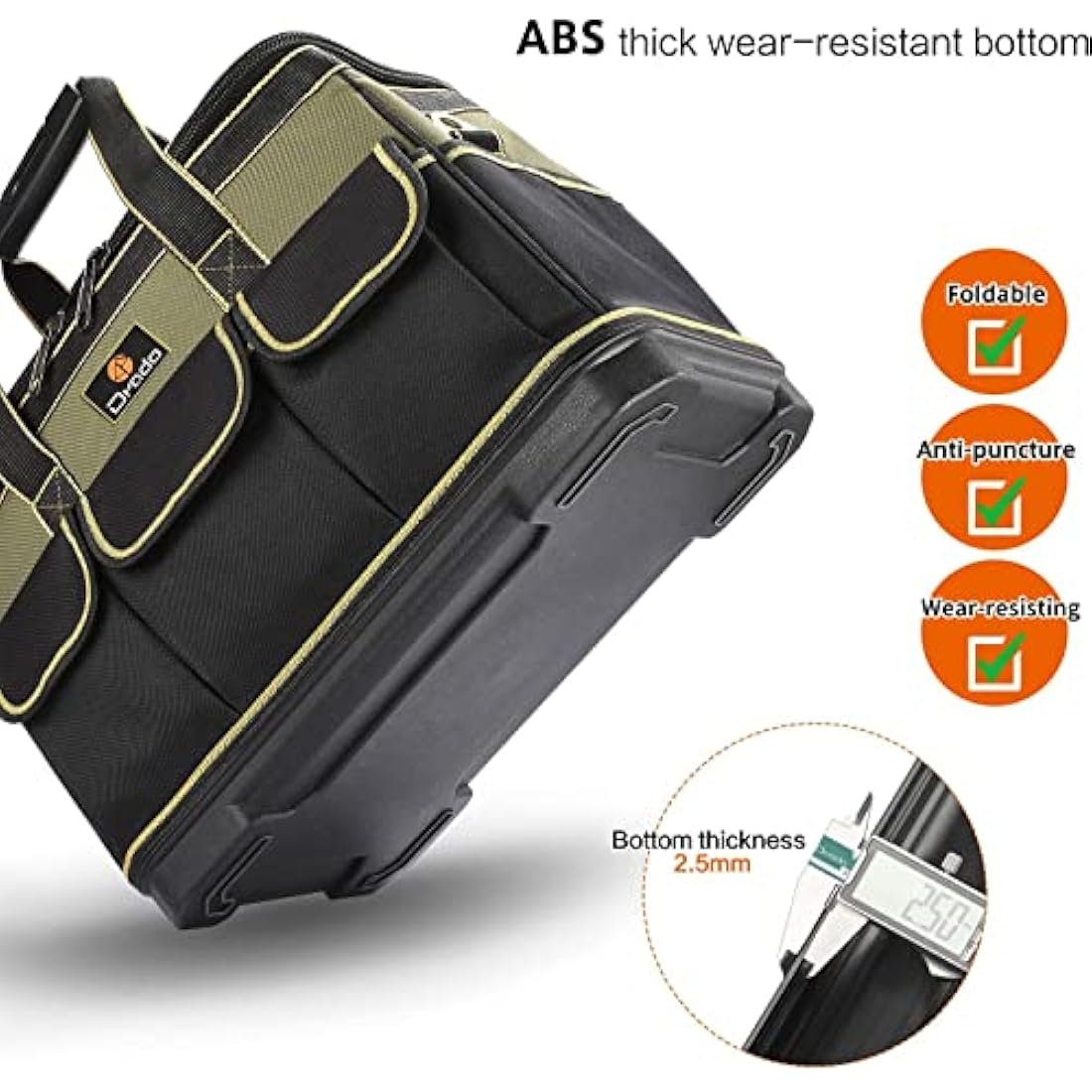 Drado Heavy Duty Tool Bag Organizer with Waterproof Bottom - 40cm