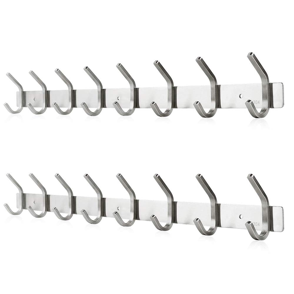 Dripex Wall Mounted Coat Rack | 304 Stainless Steel Hooks | 2 Pack