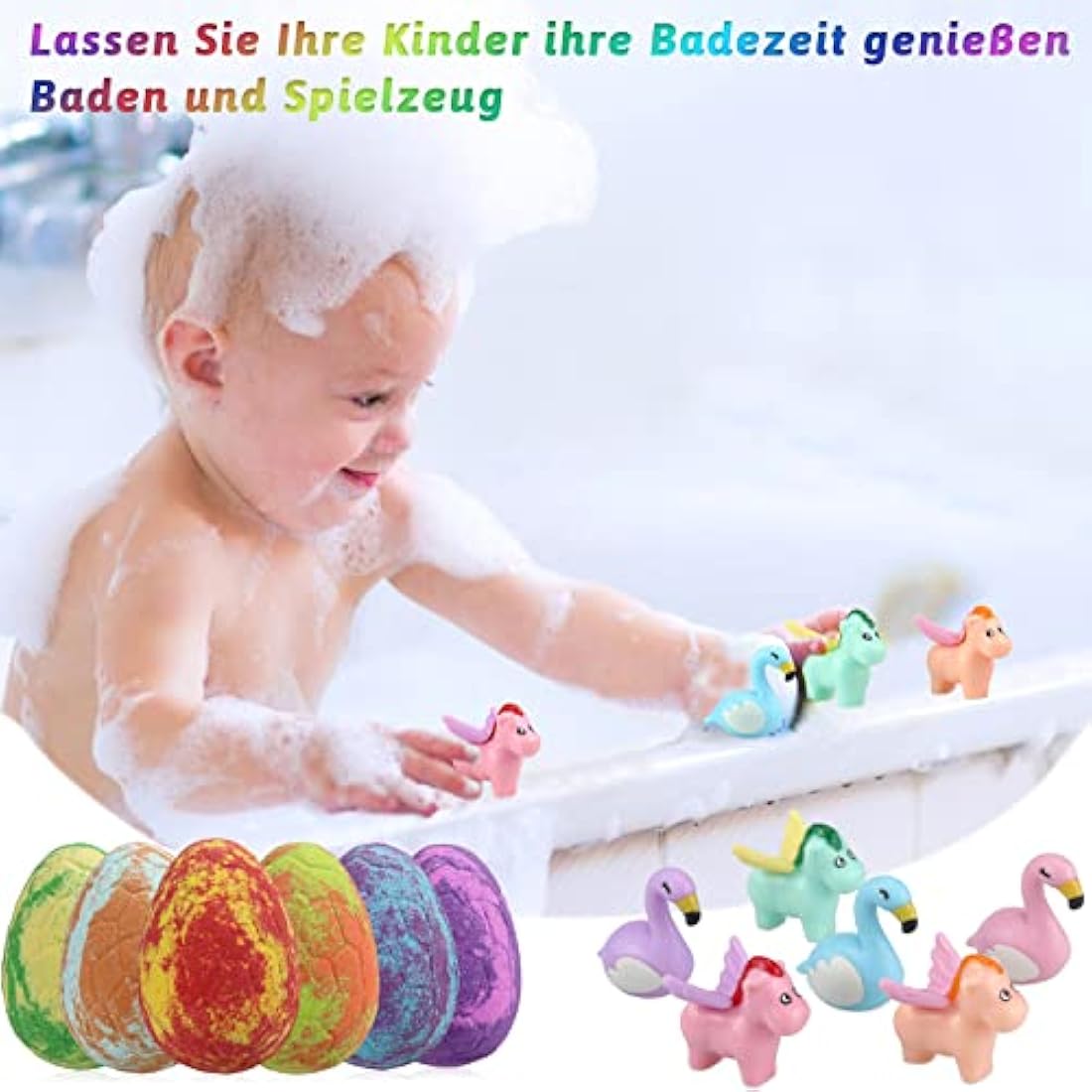 Kids Dinosaur Bath Bombs with Surprise Toys - 6 Piece Set