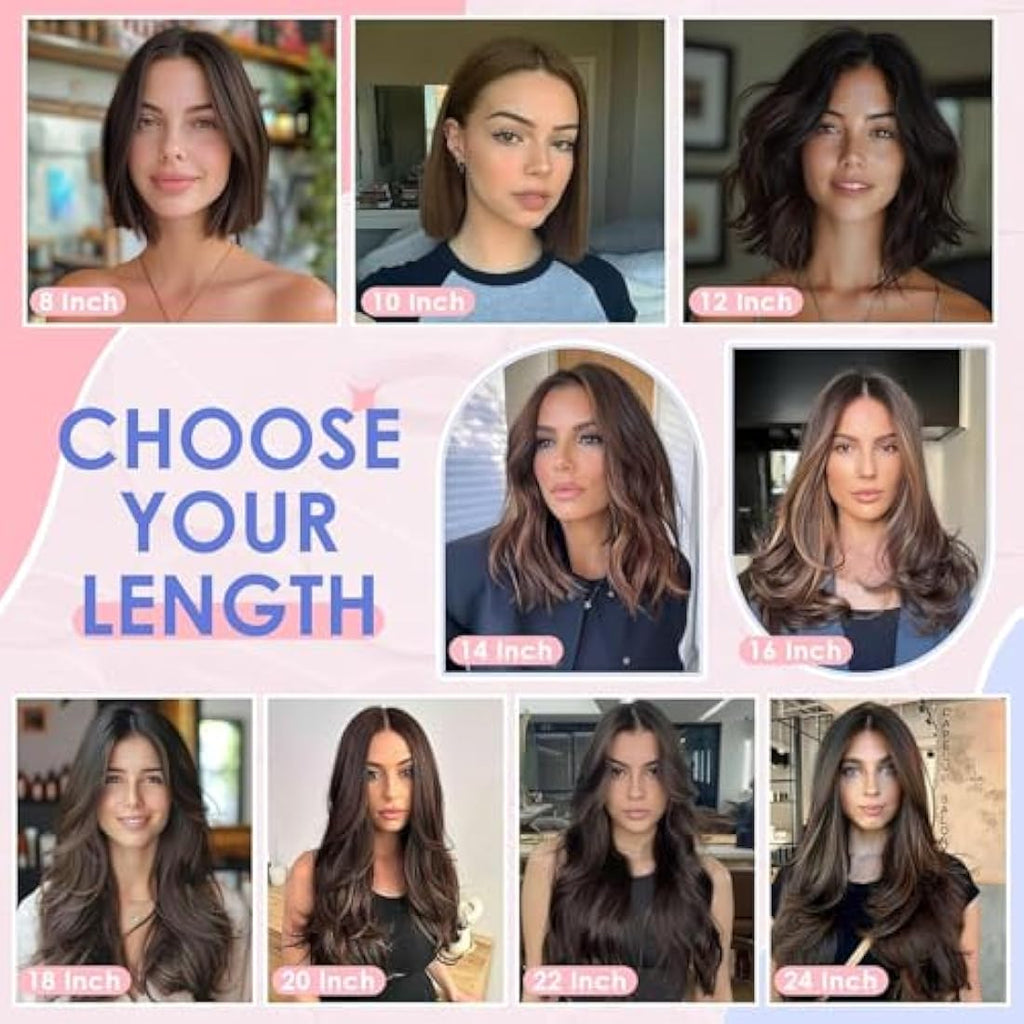 Remy Human Hair Clip in Extensions – Double Weft Straight 18"