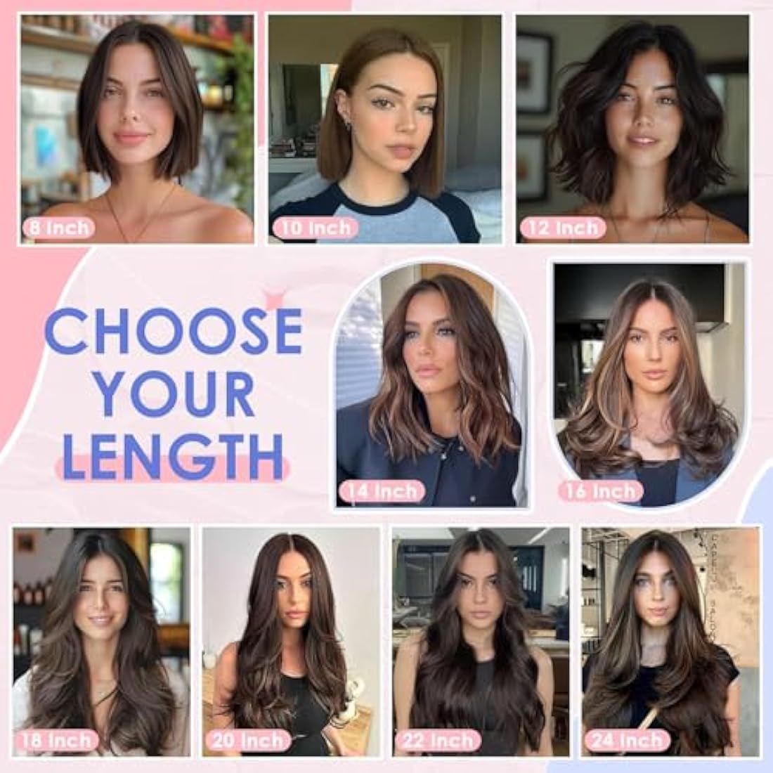 Remy Human Hair Clip in Extensions – Double Weft Straight 18"