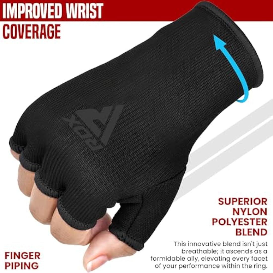 RDX Boxing Hand Wraps - Elasticated Inner Gloves for MMA & Muay Thai