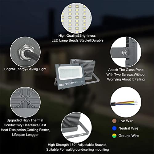600W LED Floodlight – 3000K Warm White IP65 Security Light