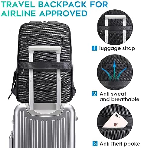 BANGE Business Smart Laptop Backpack | Waterproof 15.6 Inch with USB Port