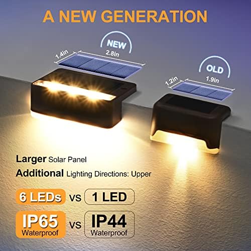 Solpex Solar Deck Lights - 12 Pack Waterproof LED Fence Stair Lights