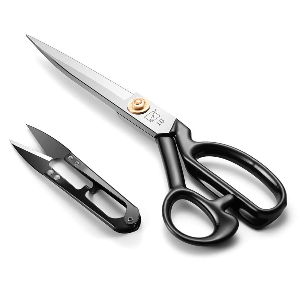 JINJIAN 10-Inch Fabric Scissors | High Carbon Steel Sewing Shears for Leather