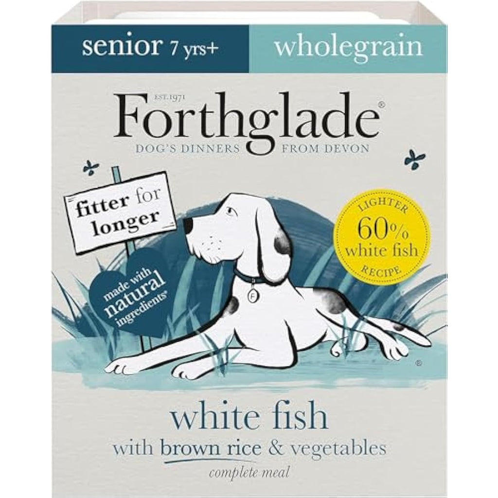 Forthglade Senior Wet Dog Food - White Fish & Brown Rice (18 x 395g)