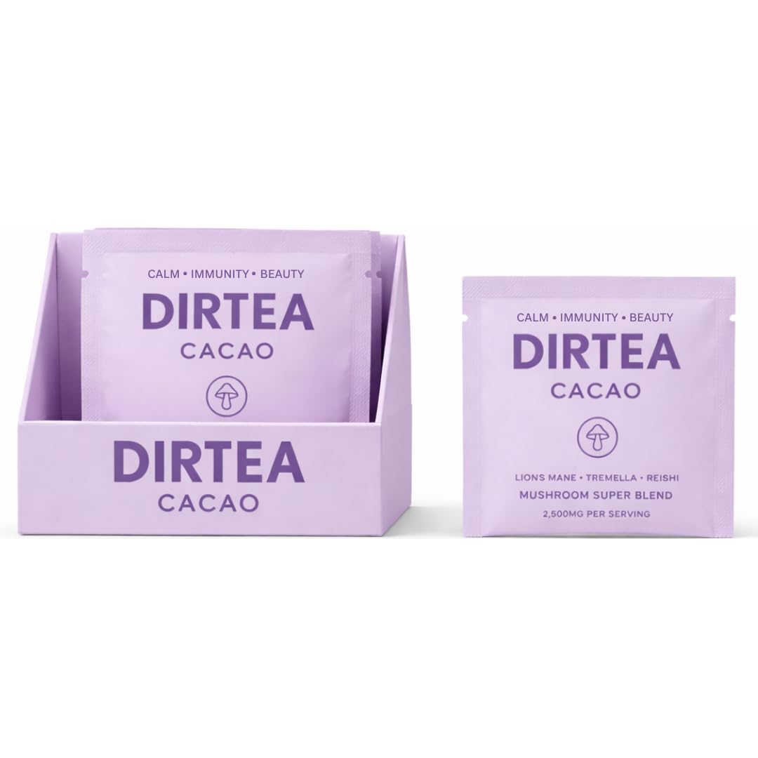 DIRTEA Cacao Mushroom Drink - Lion's Mane & Reishi - 7 Sachets