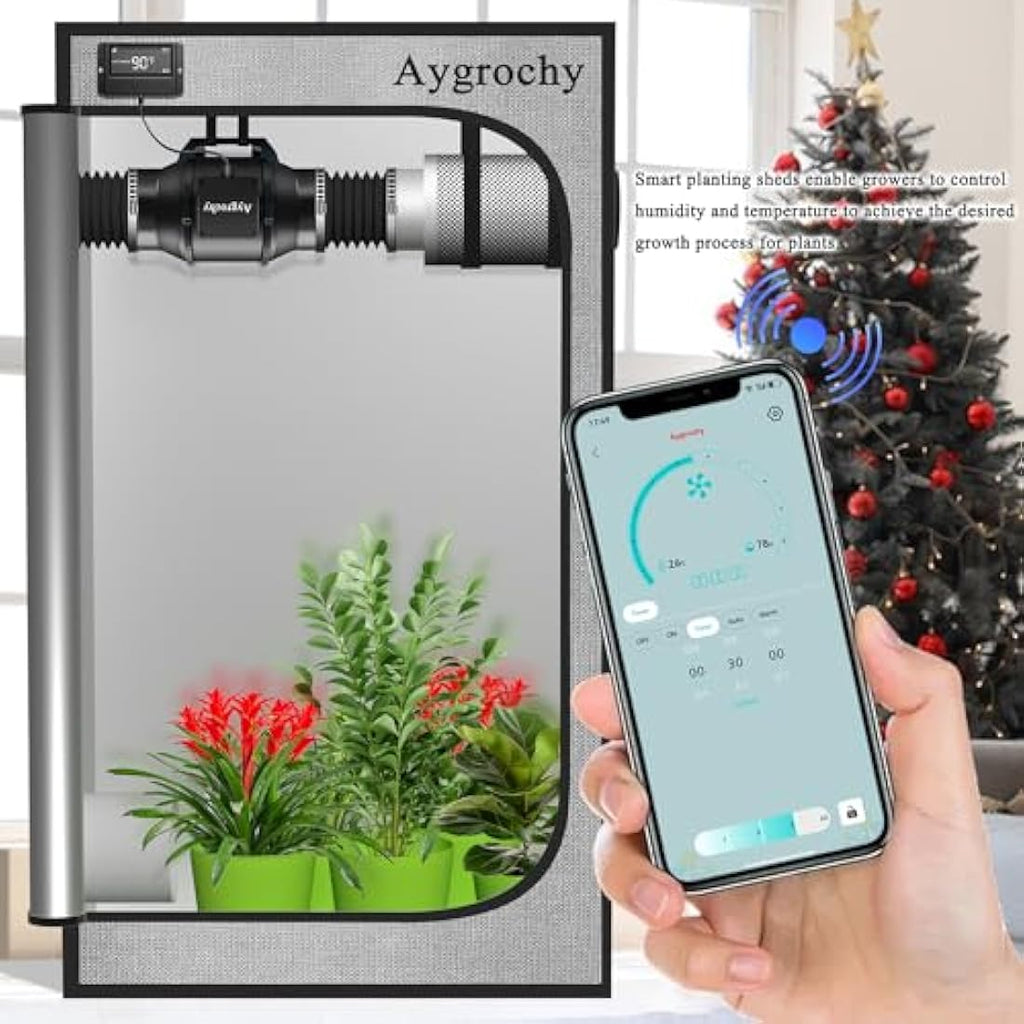 Aygrochy 4 Inch WiFi Inline Duct Fan | Smart EC Motor Grow Tent Fan