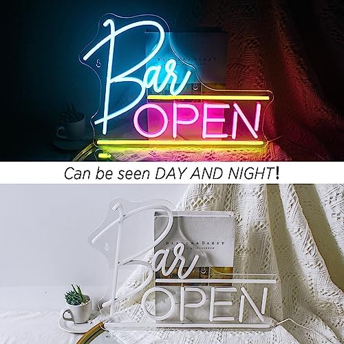 Open Neon Sign – Pink & Blue LED Wall Decor for Business