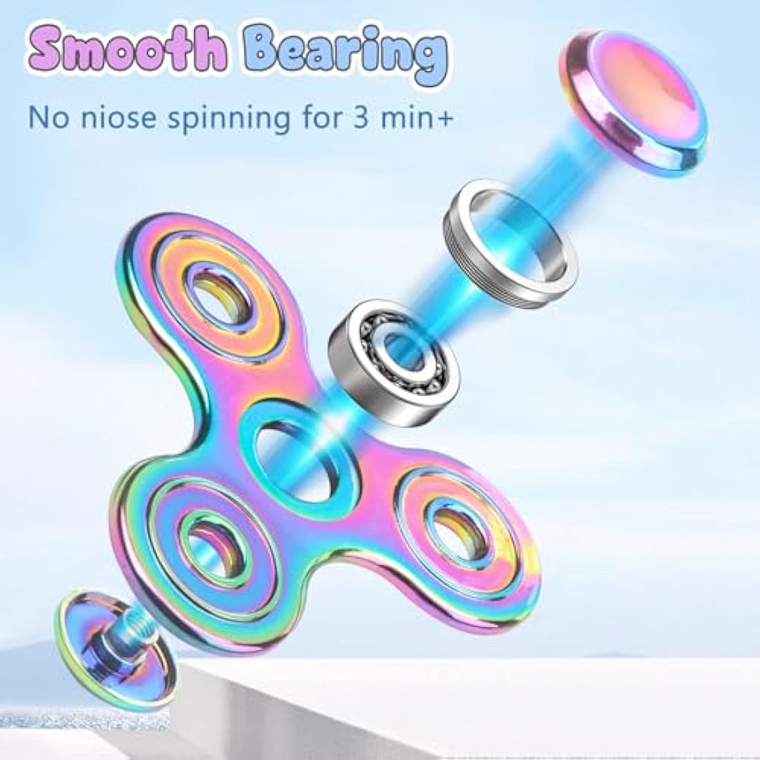 Vunake Metal Fidget Spinner – Brass Tri-Finger Toy for ADHD & Stress