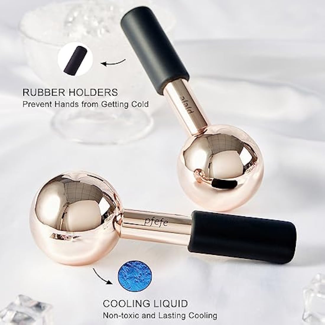 Pfefe Stainless Steel Ice Globes for Face | Unbreakable Cryo Sticks