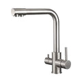 Ibergrif 3 Way Kitchen Water Filter Tap | Brushed Nickel Swivel Mixer