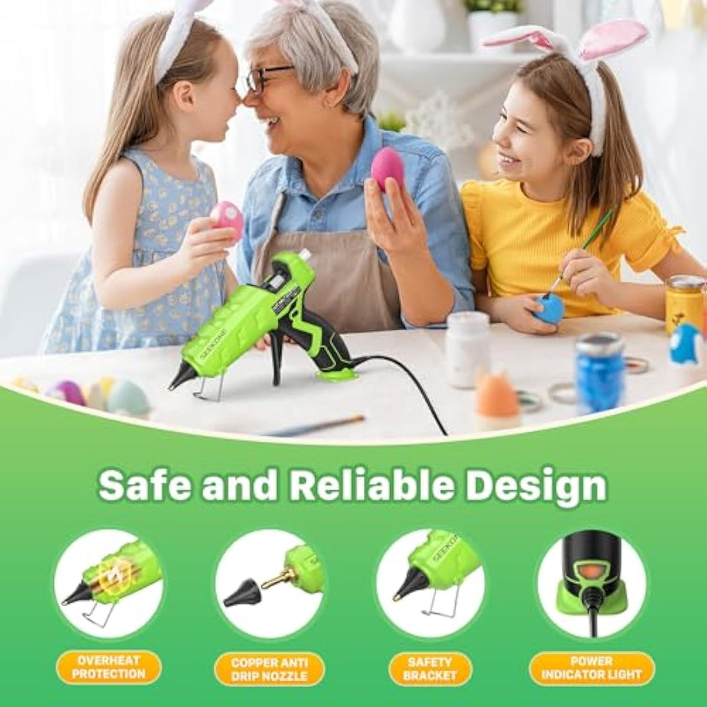 SEEKONE Dual Power Hot Glue Gun Kit | 60/100W High Temp with 20 Glue Sticks
