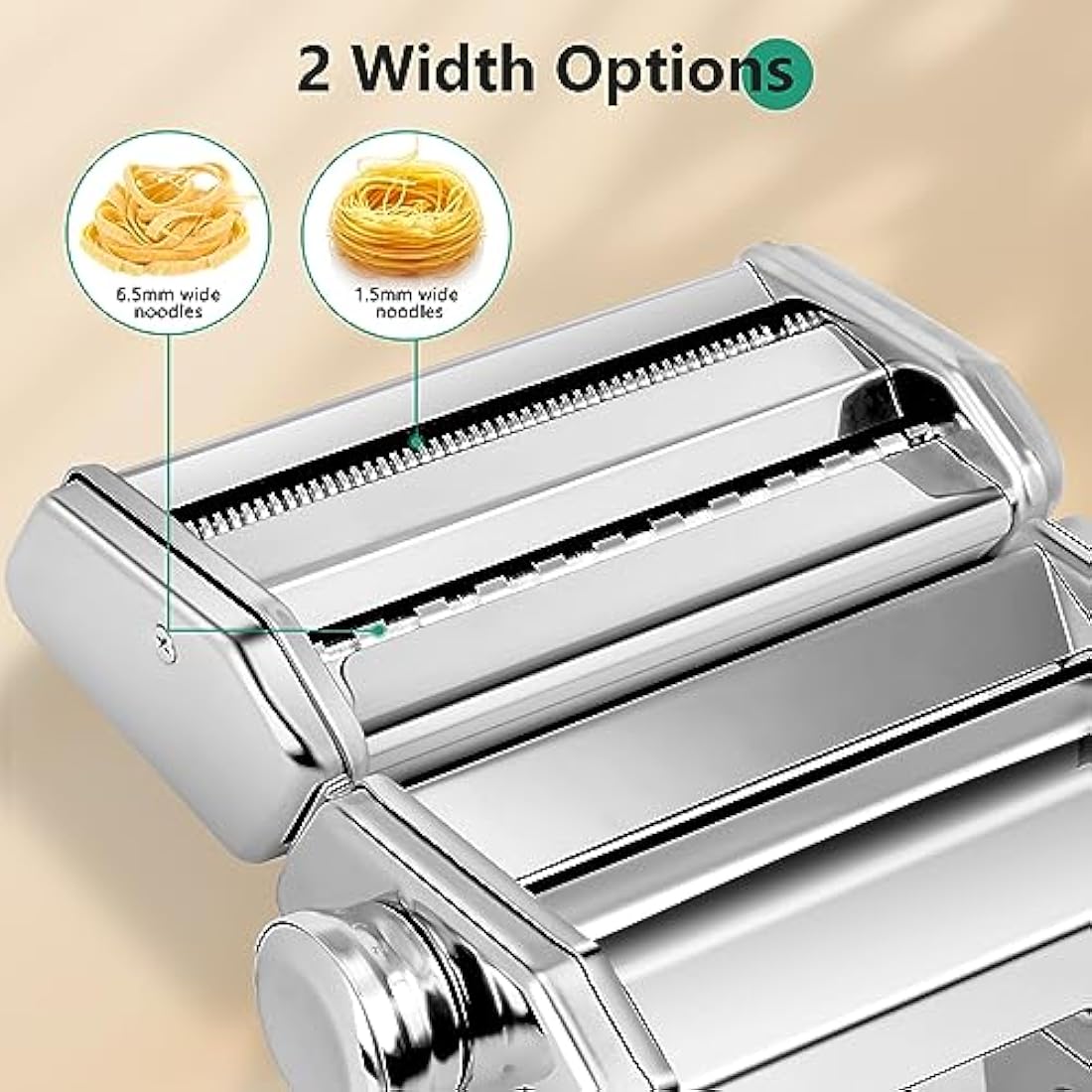 YASHE 2-in-1 Stainless Steel Pasta Maker Machine with Cleaning Kit