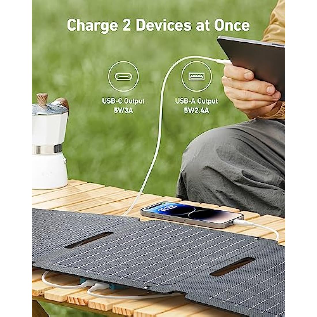 Anker Solix PS30 30W Portable Solar Panel | Foldable IP65 Charger