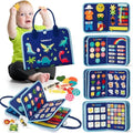 Hahaland Montessori Busy Board - 21-in-1 Sensory Toy for Toddlers, Blue
