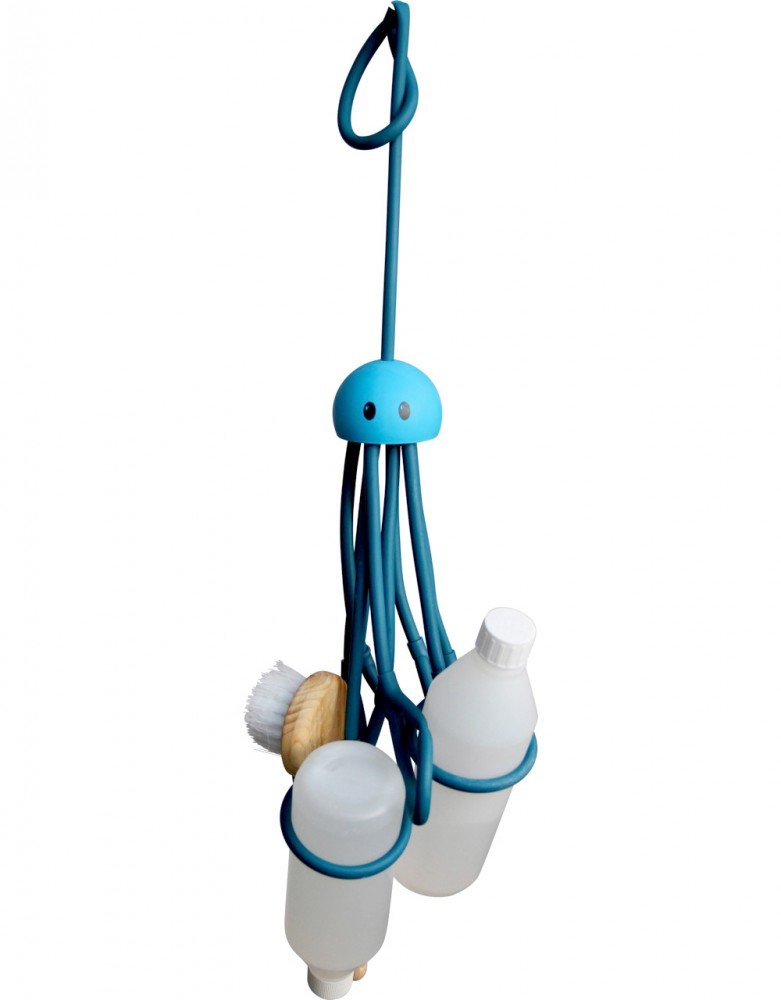 Formverket Octopus – Blue Latex Shower Caddy and Shampoo Holder