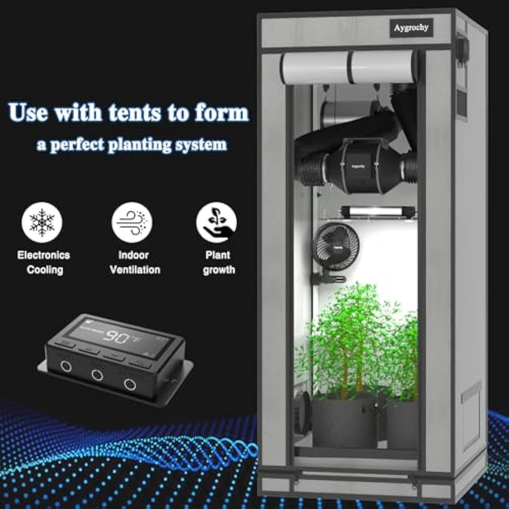 Aygrochy 4 Inch Inline Duct Fan with Smart Controller | 205 CFM EC Motor