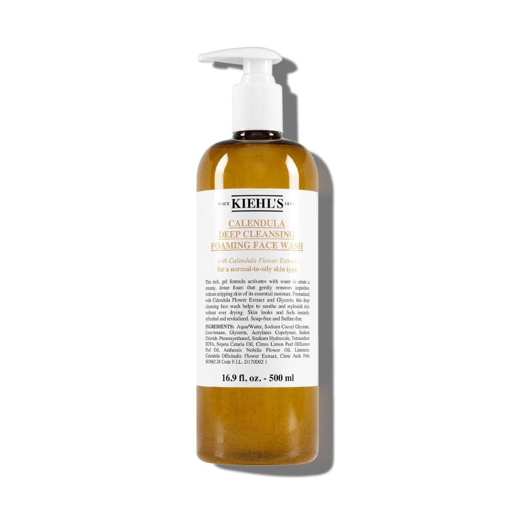 Kiehl's Calendula Deep Cleansing Foaming Face Wash - Sulfate Free, 500ml
