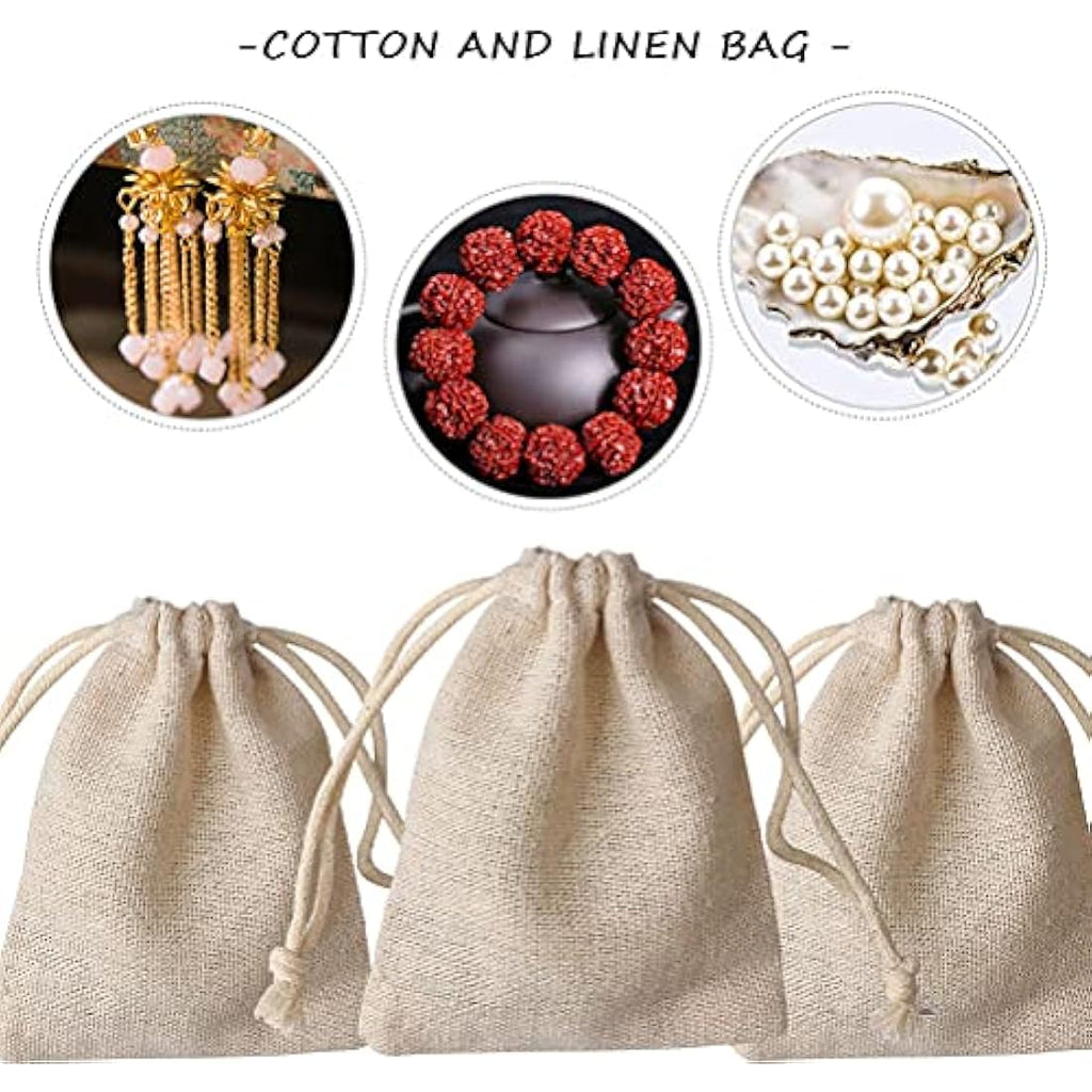 nuoshen 30 Pcs Burlap Drawstring Bags | 8x10cm Hessian Gift Pouches