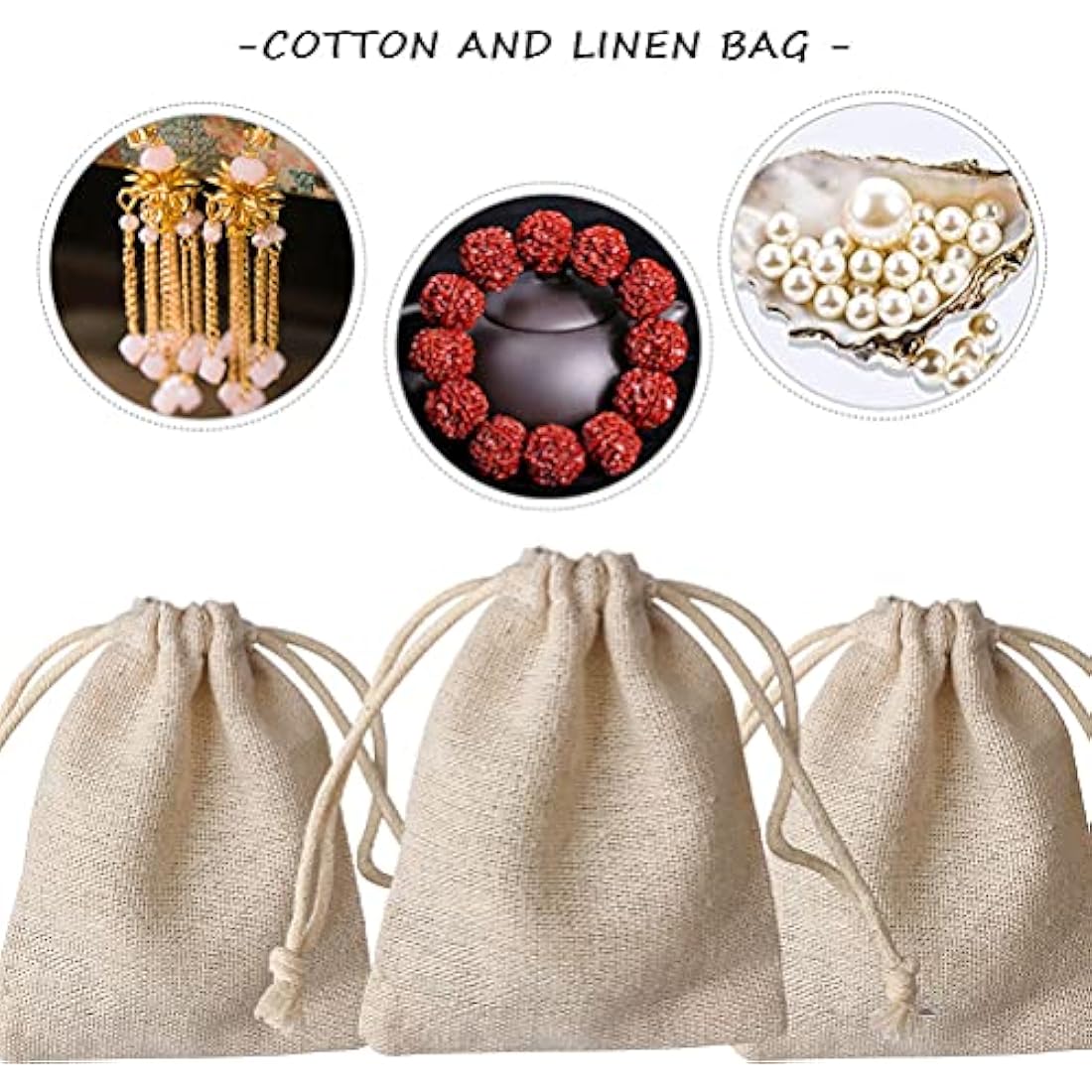 nuoshen 30 Pcs Burlap Drawstring Bags | 8x10cm Hessian Gift Pouches