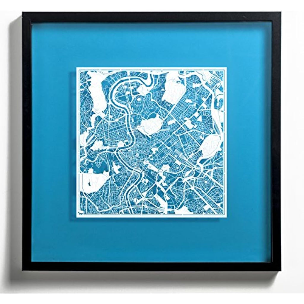 Rome Paper Cut Map Wall Art |  Laser Cut Decor - 30x30 cm