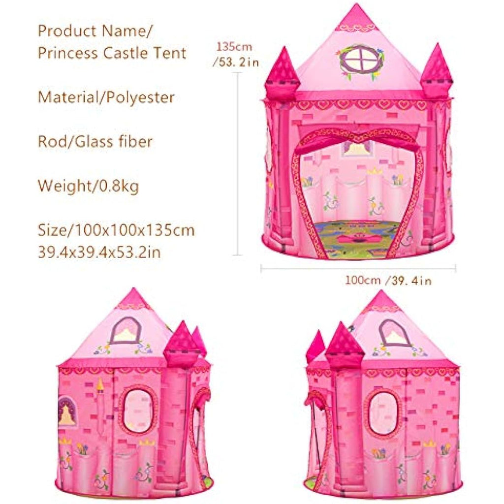 Benebomo Pink Princess Castle Play Tent – Indoor Kids Playhouse