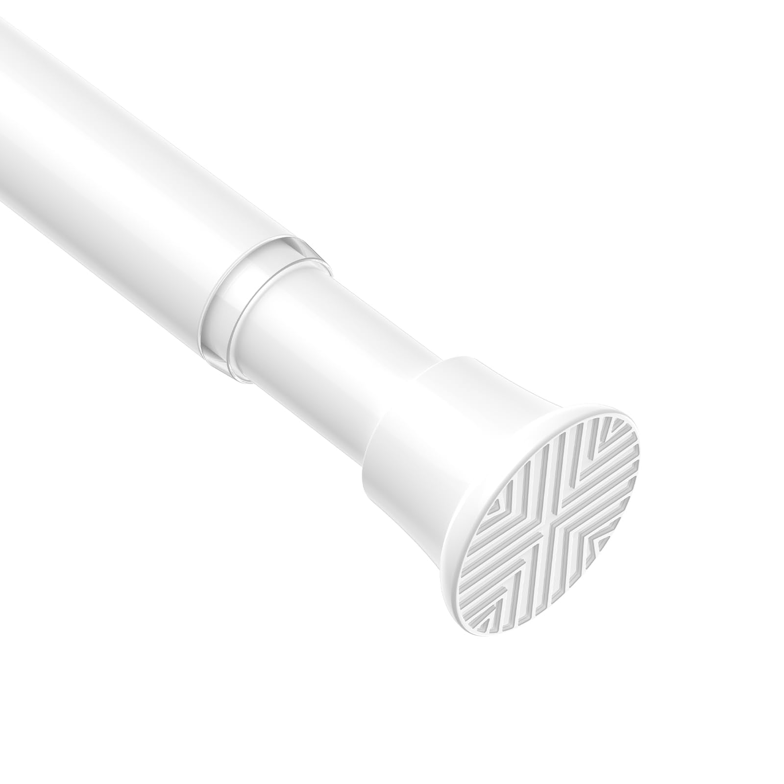 Zipglo White Adjustable Shower Curtain Tension Rod, 77-159cm No Drill