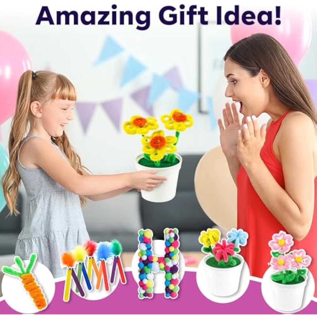 FunzBo Arts and Crafts Supplies Kit for Kids | All-in-One DIY Craft Jar