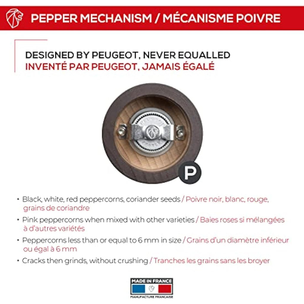 Peugeot Paris 22cm Pepper Mill – Chocolate Wood Manual Spice Grinder