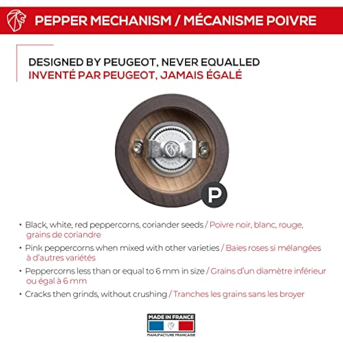 Peugeot Paris 22cm Pepper Mill – Chocolate Wood Manual Spice Grinder