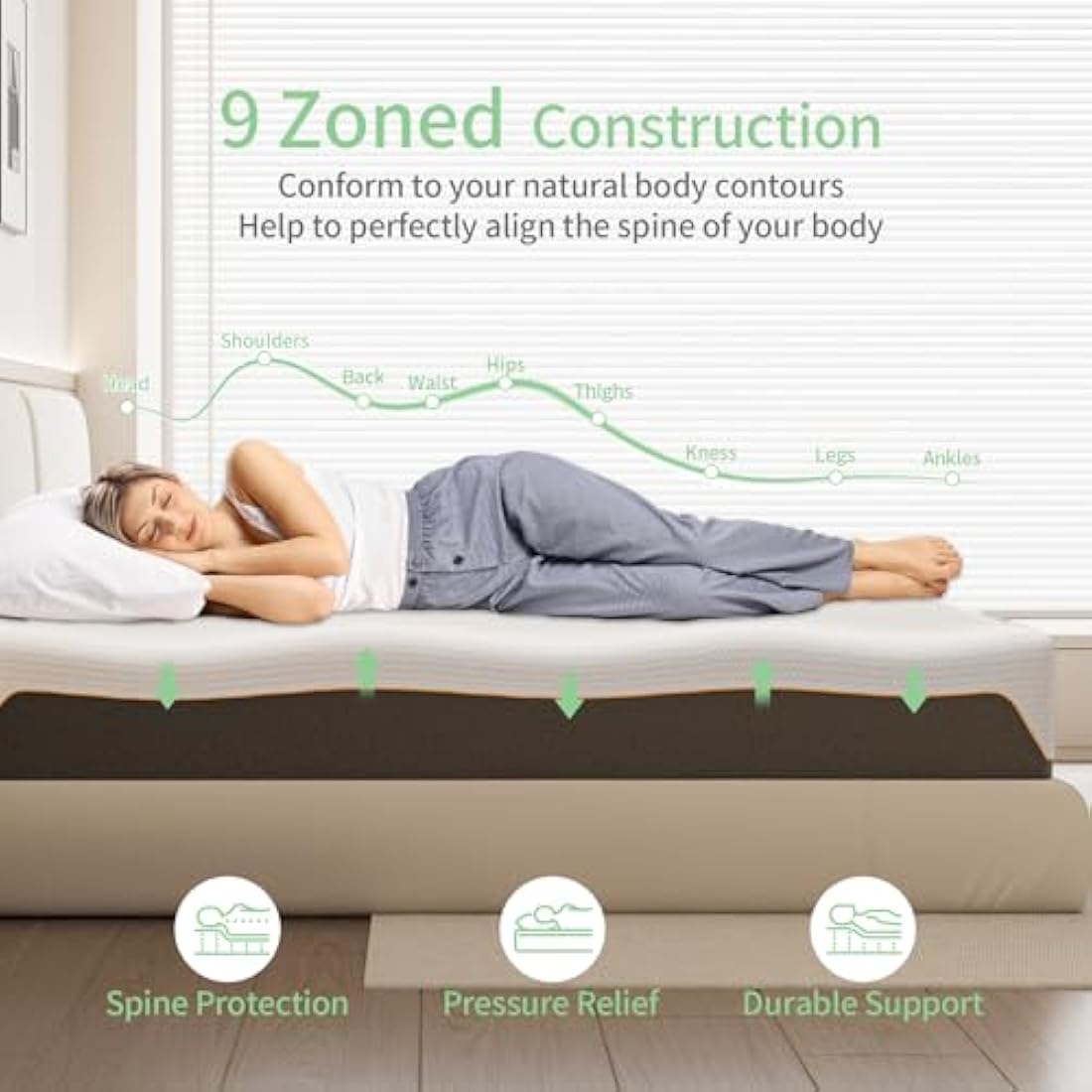 Doubleslee 4FT6 Double Memory Foam Mattress | Medium Firm Gel Foam