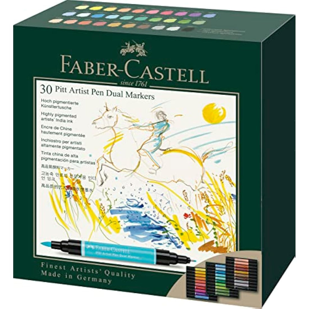 Faber-Castell Pitt Artist Pen Dual Marker - India Ink Wallet of 30