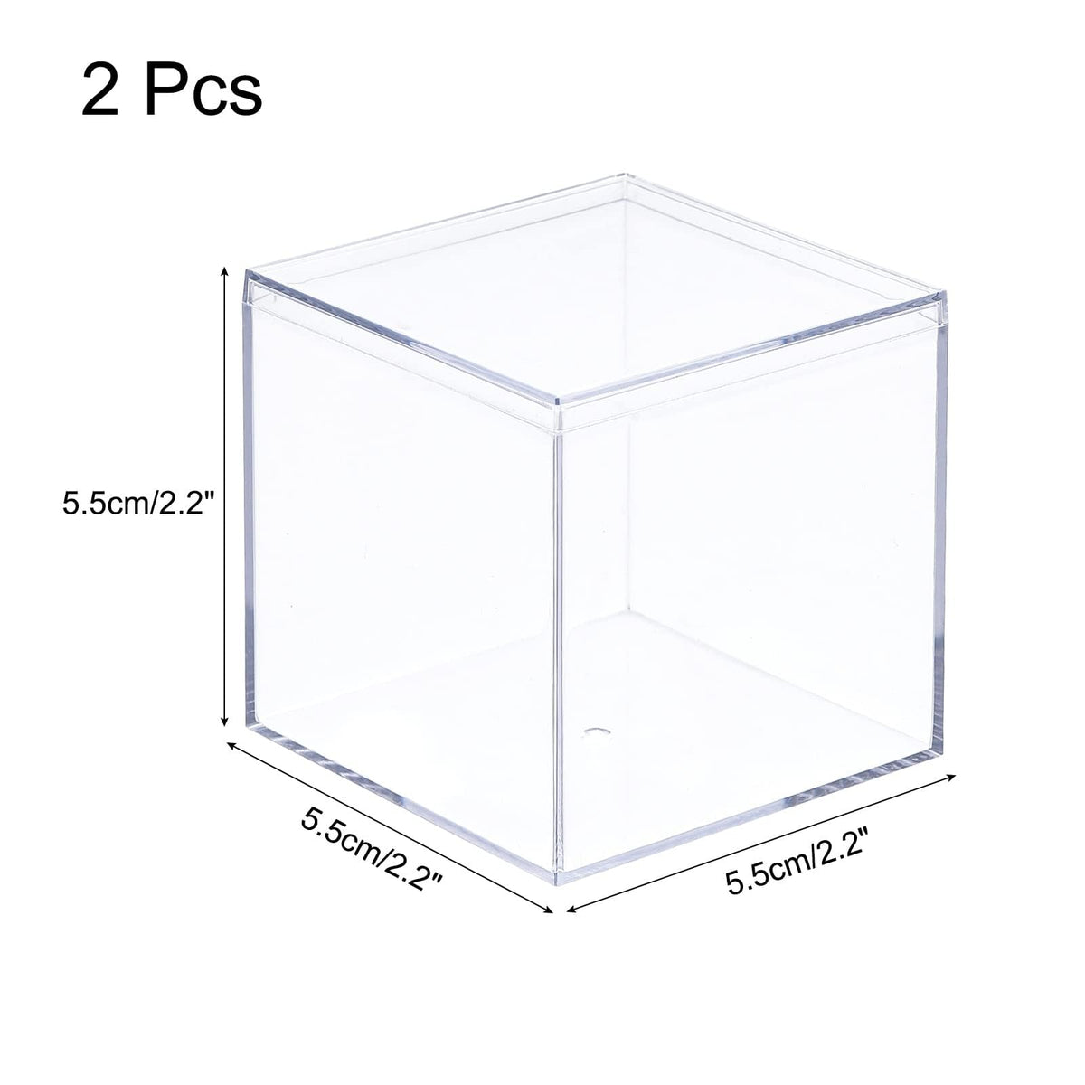 TA-VIGOR Acrylic Display Boxes 2Pcs 5.1 x 5.1 x 5.1cm with Lids - image 2