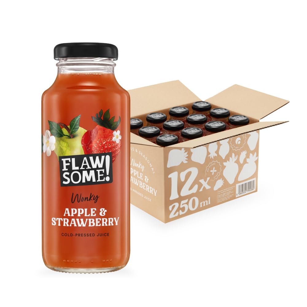 Flawsome! Apple & Strawberry Cold-Pressed Juice - 12x250ml Multipack