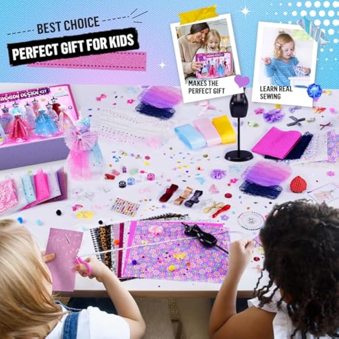 Jolof Store Fashion Designer Kit - 1000+Pcs DIY Sewing Craft for Girls