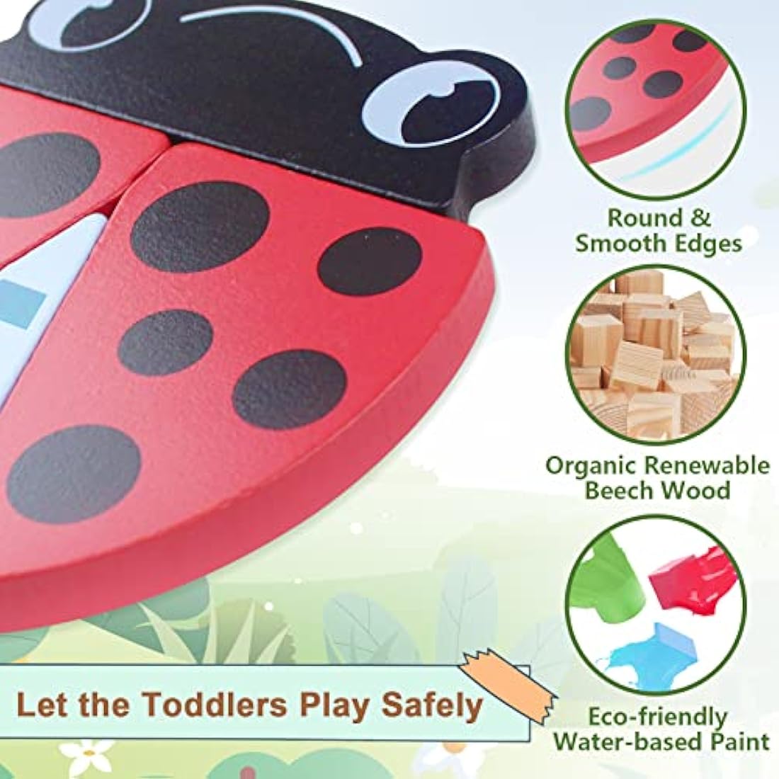 Airlab Wooden Animal Jigsaw Puzzles - 4 Pack Montessori Toddler Toys