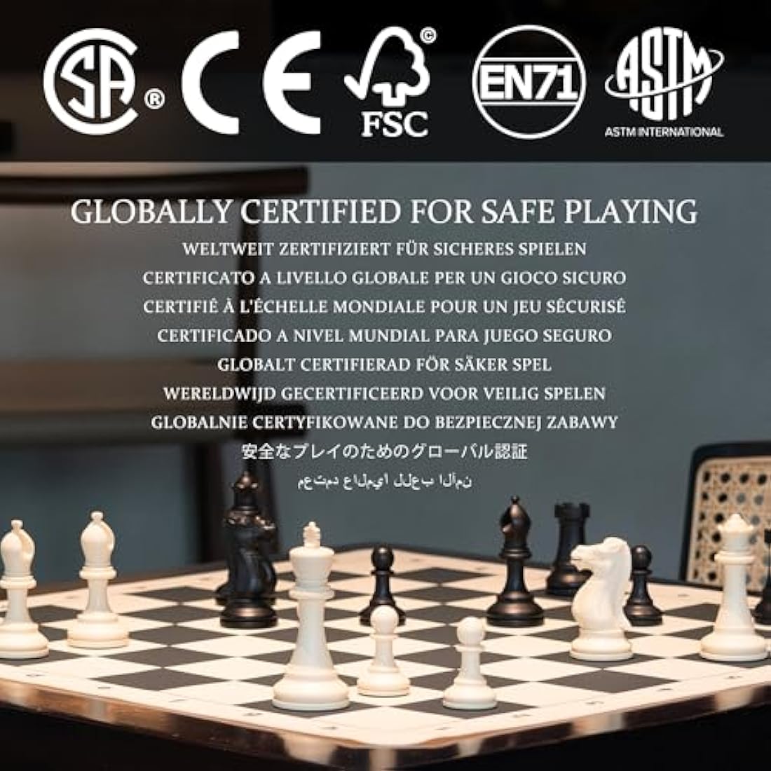 A&A Tournament Chess Set | 20" Silicone Board & Weighted Staunton Pieces