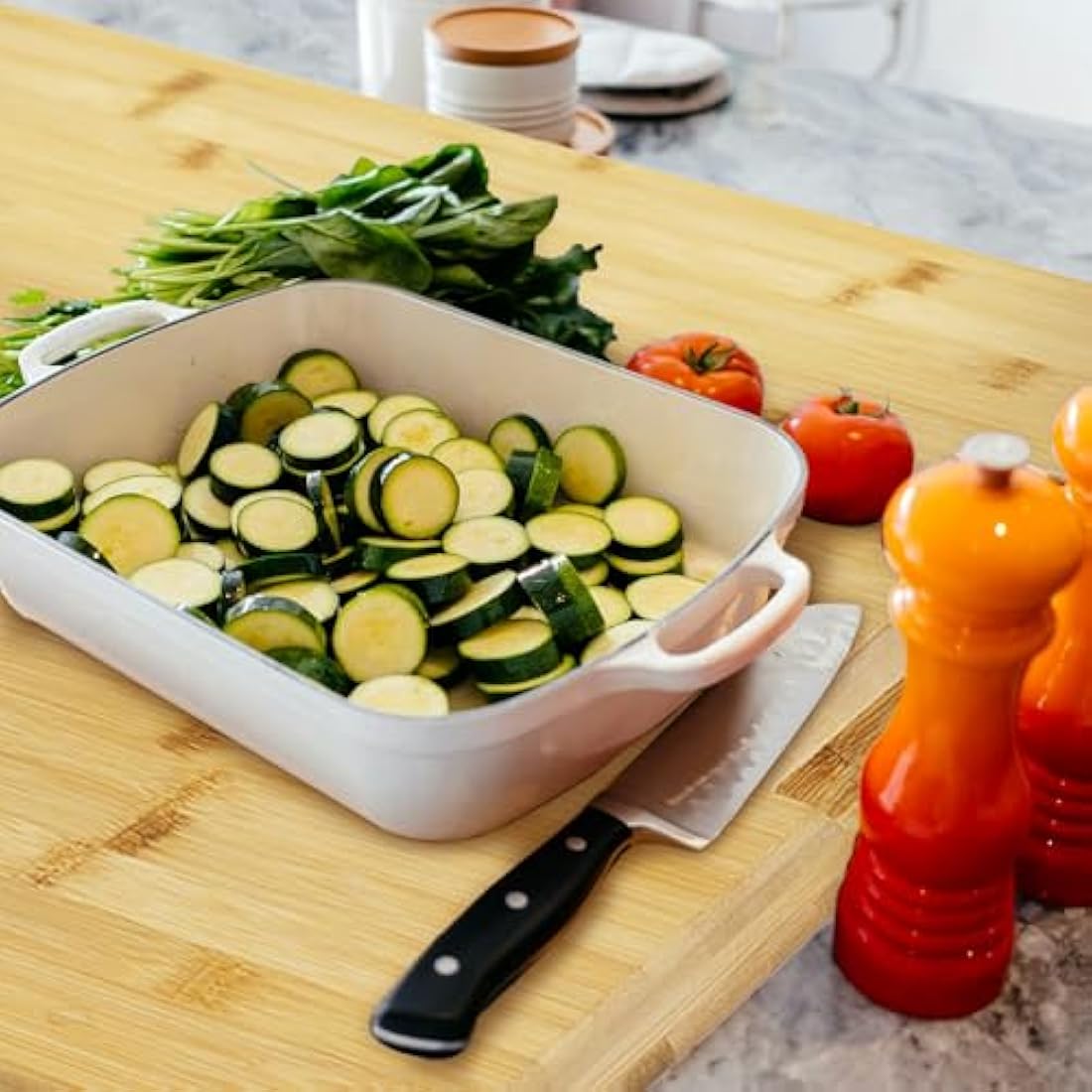 XL Bamboo Cutting Board – 50cm Butcher Block with Juice Groove