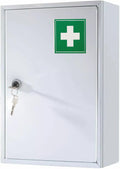 PaulStore Wall Mount First Aid Medicine Cabinet | Lockable Steel Box