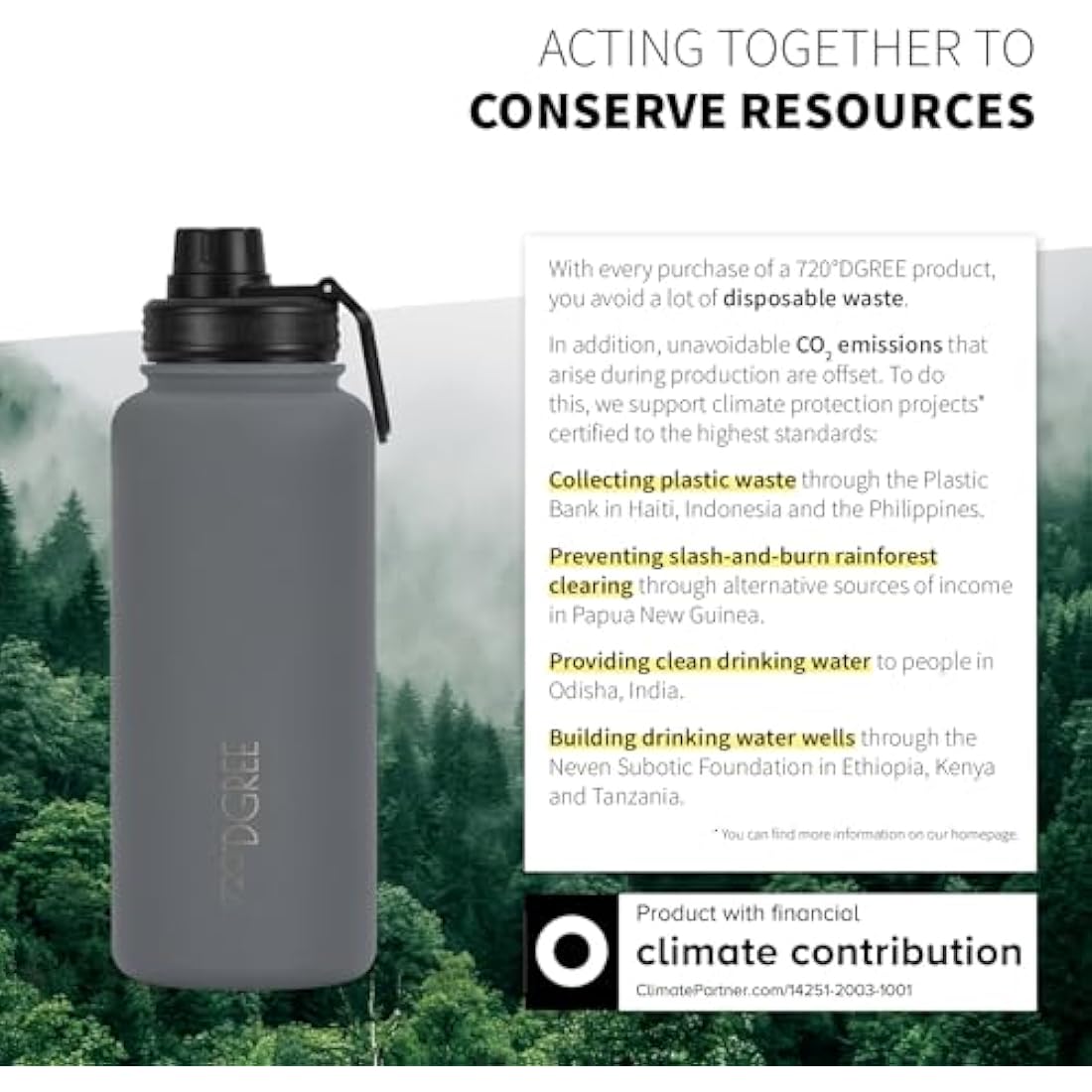 720°DGREE noLimit Insulated Water Bottle with Infuser - 950ml