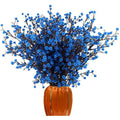 Blue Baby's Breath Artificial Flowers – 4 PCS Real Touch PU