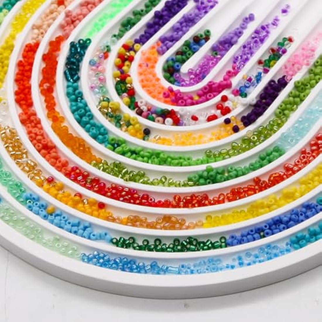 EuTengHao 3mm Glass Seed Beads Kit | 36000pcs 144 Colors Jewelry Making
