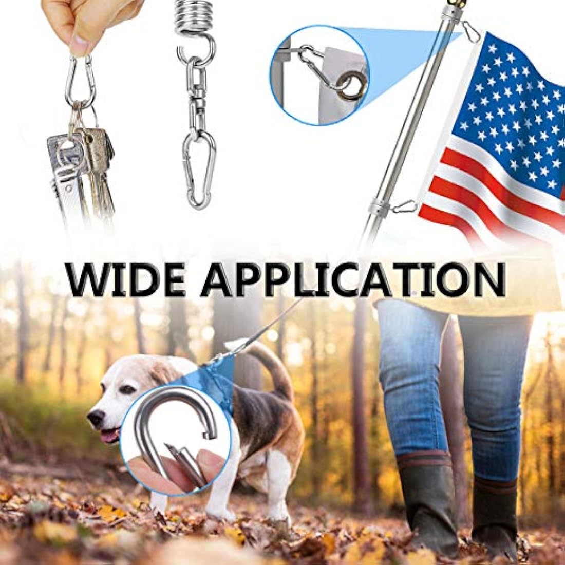 M8 Spring Snap Hooks | 304 Stainless Steel Heavy Duty Clips