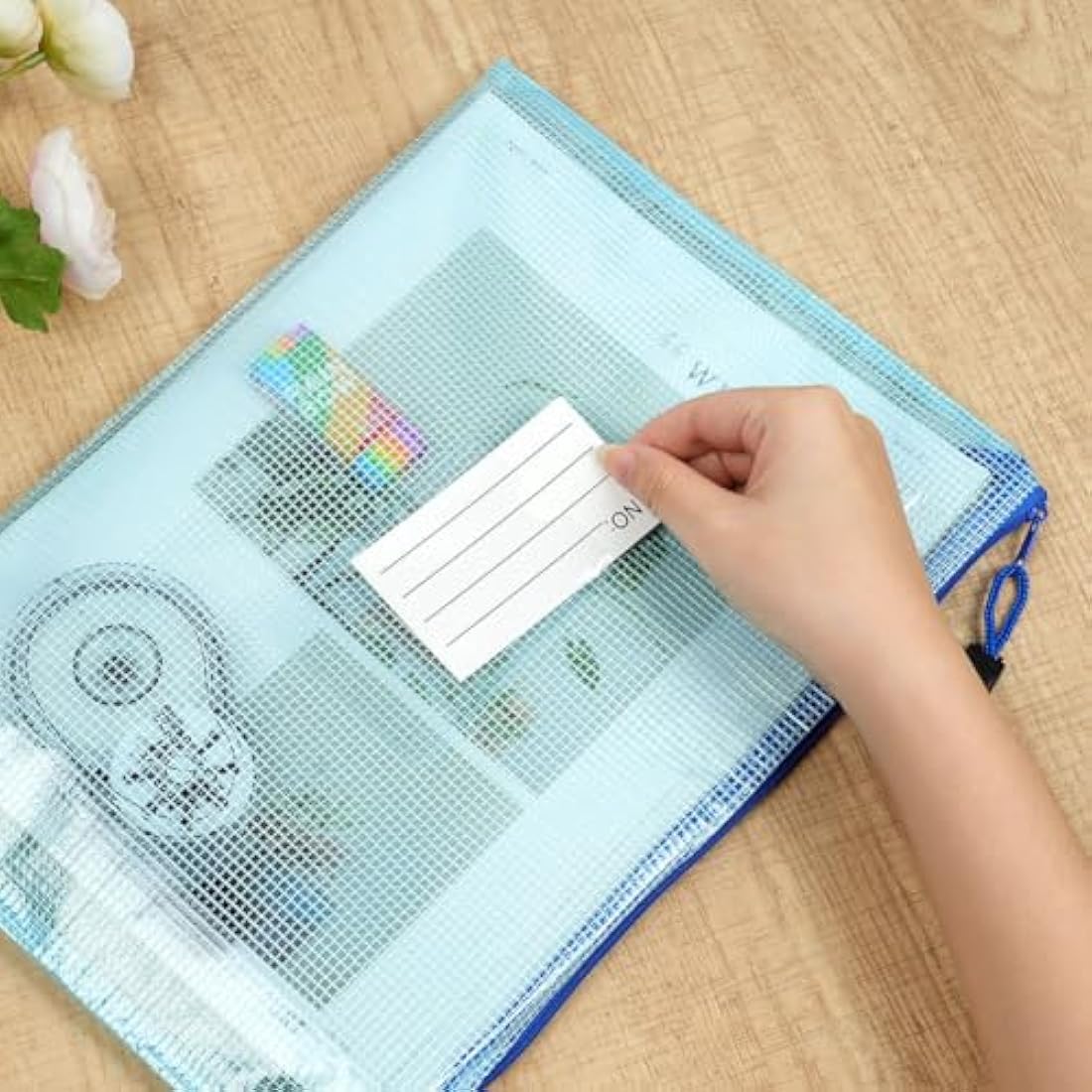 Vicloon 15Pcs Mesh Document Wallets | A3 A4 A5 Waterproof Zip Folders