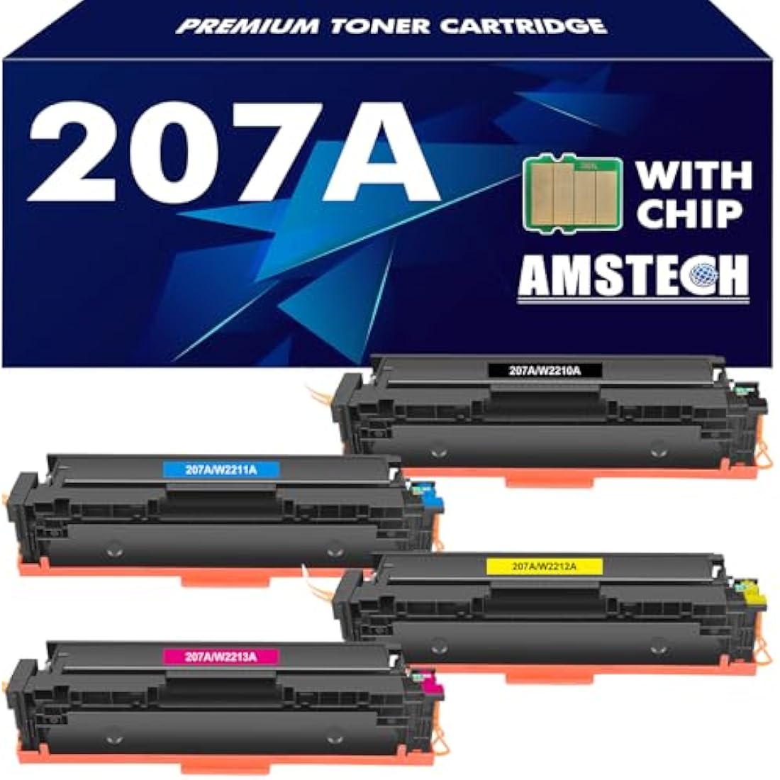Jolof Store 207A 207X Toner Cartridge 4-Pack for HP Color LaserJet M283fdw