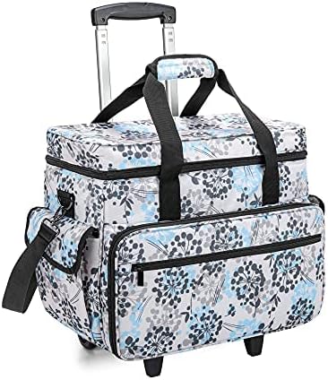 Jolof Store Sewing Machine Trolley Bag - Rolling Case with Wood Pad